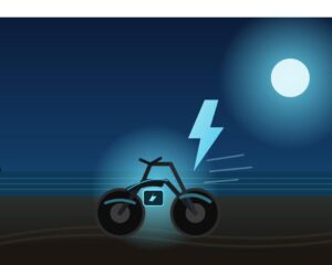 Illustration: eldriven enduromotorcykel under Gotland Grand National